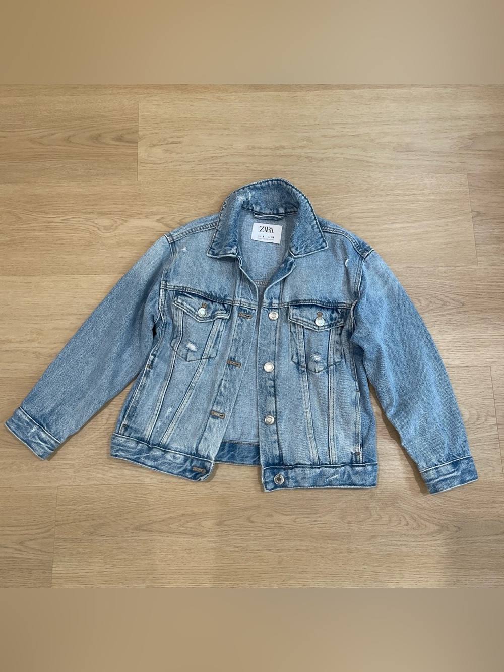 Zara Pale Blue Denim Jacket - Picture 4 of 4